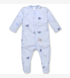 Дитячий комбінезон уні, р.62-74 см, інтерлок 'рапорт', блакитний з принтом фото на tatoshka.ua