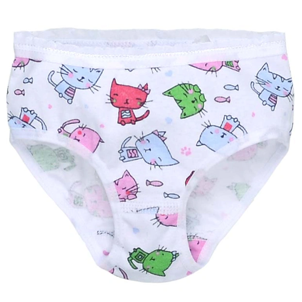 Труси для дівчинки, 80-134см, рібана, білі з принтом фото Татошка