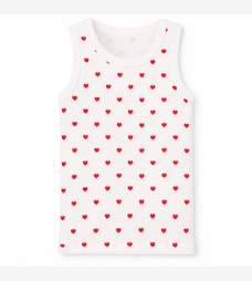 Дитяча майка для дівчинки, р.80-152 см, рібана, біла з принтом фото на tatoshka.ua