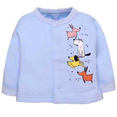 Дитяча кофточка уні , р.56-80 см, футер, блакитний з аплікацією