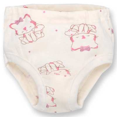 Труси класичні для дівчинки, 98-116см, Рібана, молочний з принтом