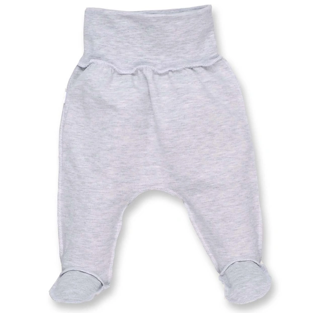 Повзунки на резинці уні, 56см, футер, сірий меланж фото Татошка