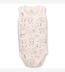 Боді-майка уні, 68-86см, рібана 100% бавовна, молочна з принтом фото на tatoshka.ua