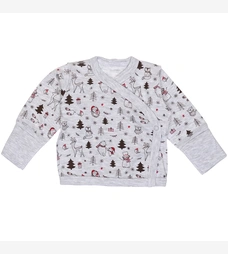 Льоля уні, 50-62 см, інтерлок 100% бавовна, сірий меланж з принтом фото на tatoshka.ua