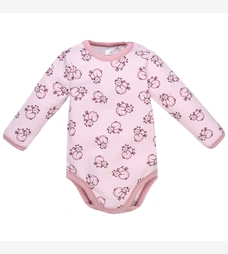 Боди для девочки, 74-86 см, футер 100% хлопок, розовый с принтом фото на tatoshka.ua