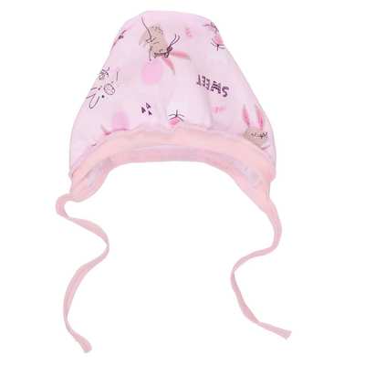 Детский чепчик для девочки, футер, розовый