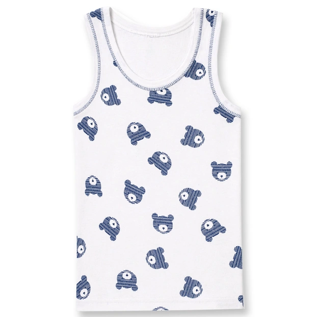 Дитяча майка уні р.74-116 см, рібана, біла з принтом фото Татошка