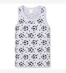 Дитяча майка для хлопчика, р.98-134 см, рібана, сірий з принтом фото на tatoshka.ua