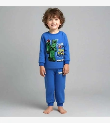 Піжама для хлопчика, 116-146см, Футер 100% бавовна, синя з аплікацією фото на tatoshka.ua
