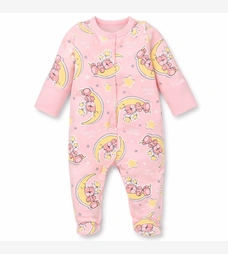 Дитячий комбінезон для дівчинки, р.56 см, футер, рожевий з принтом фото на tatoshka.ua