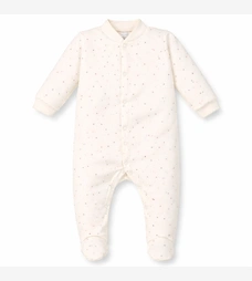 Детский комбинезон для девочки, р.62-74 см, футер с начесом, молочный с принтом фото на tatoshka.ua