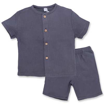 Комплект дитячий уні, р.104-110 см, муслін, сірий