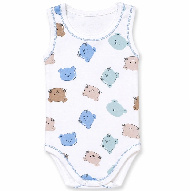 Боді уні, 68-86 см, рібана , білий з принтом фото Татошка