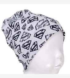 Шапочка для хлопчика, 48-50 см, рібана, сірий меланж з принтом фото на tatoshka.ua