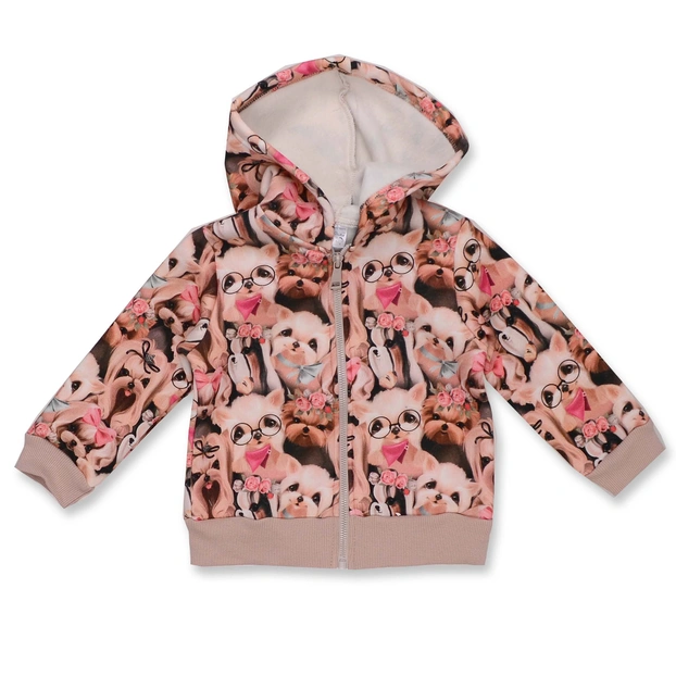 Джемпер для дівчинки, 92-110 см, футер тринитка , рожевий з принтом фото Татошка