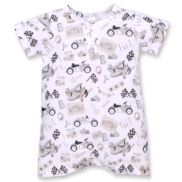 Пісочник уні, 80-86см, муслін 100% бавовна, білий з принтом фото Татошка