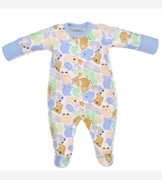 Дитячий комбінезон уні, р.50-56 см, футер, білий з принтом білий з принтом фото на tatoshka.ua