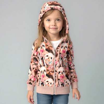 Джемпер для дівчинки, 92-110 см, футер тринитка , рожевий з принтом