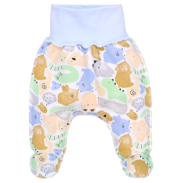 Повзунки на резинці уні, 50-74см, футер, білий з принтом фото Татошка