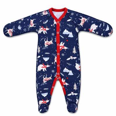 Детский комбинезон уни, р.56 см, футер, синий