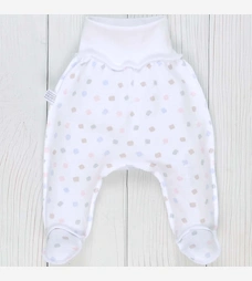 Повзунки на резинці для дівчинки, 50-68см, інтерлок, білий з принтом фото на tatoshka.ua
