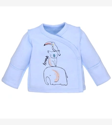 Распашонка уни, 50-56 см, интерлок 100% хлопок, голубой с аппликацией фото на tatoshka.ua