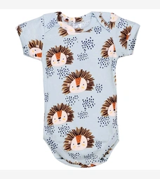 Боді уні, 68-98 см, рібана 100% бавовна, блакитна з принтом фото на tatoshka.ua