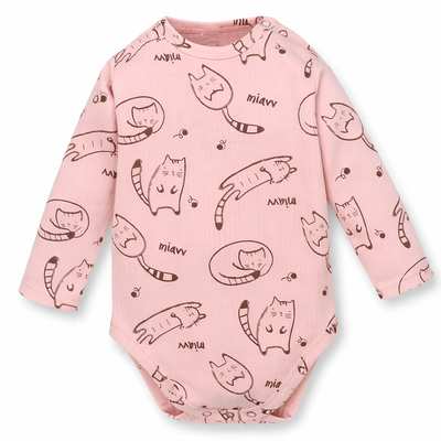 Полукомбинезон для девочки, 80-86 см, интерлок рапорот 100% хлопок, розовый с принтом