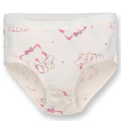 Труси класичні для дівчинки, 86-122см, мультіріп 100% бавовна, молочні з принтом