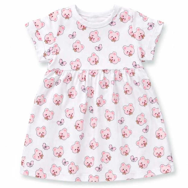 Дитяча сукня, р.110-134 см, муслін, біла з принтом фото Татошка