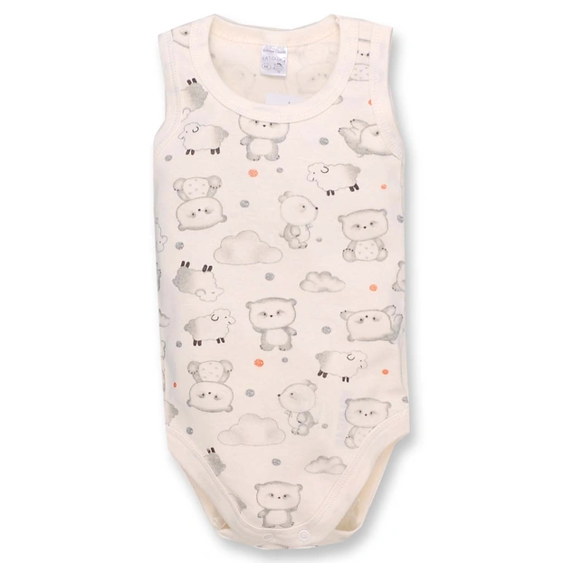 Боді-майка уні, 68-86см, рібана 100% бавовна, молочна з принтом фото Татошка