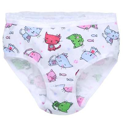 Труси для дівчинки, 80-134см, рібана, білі з принтом
