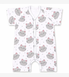 Пісочник для дівчинки, 62-74см, муслін 100% бавовна, білий з принтом фото на tatoshka.ua