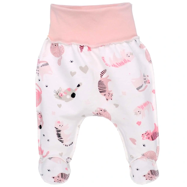 Ползунки на резинке для девочки, 50-74см, футер, белые с принтом фото Татошка