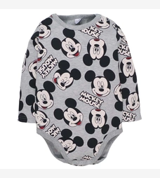 Боди уни, 86 см, футер, серый меланж с принтом фото на tatoshka.ua