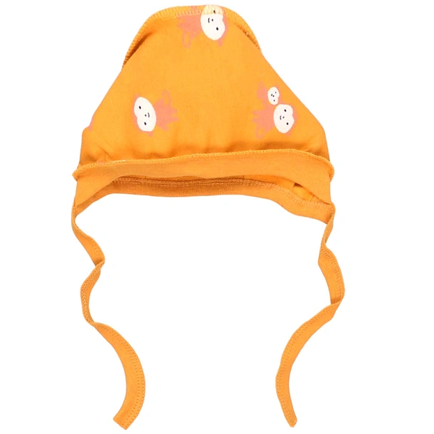 Детский чепчик для девочки, футер, желтый с принтом фото Татошка