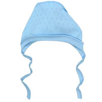 Дитячий чепчик для хлопчика, ажур, блакитний