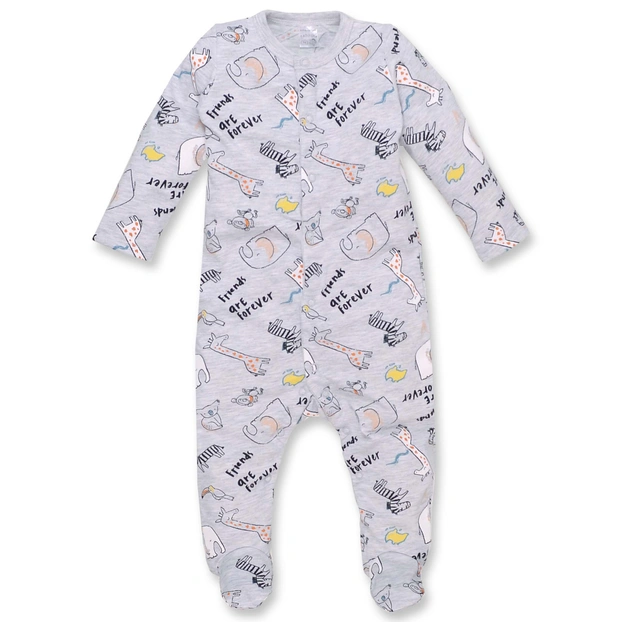 Дитячий комбінезон уні р.62-68 см, кулір, сірий меланж з принтом фото Татошка