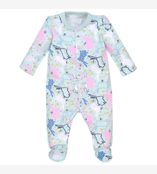 Детский комбинезон уни, р.50-56 см, интерлок, зеленый с принтом. фото на tatoshka.ua