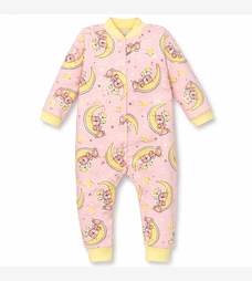 Детский комбинезон для девочки, р. 80-86 см, футер, розовый с принтом фото на tatoshka.ua