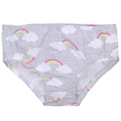 Труси для дівчинки, 80-98см, кулір з еластаном, сірий меланж з принтом