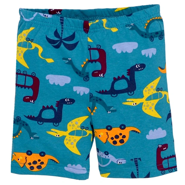 Шорти для хлопчика, 80-104 см, кулір з еластаном, зелені з принтом фото Татошка