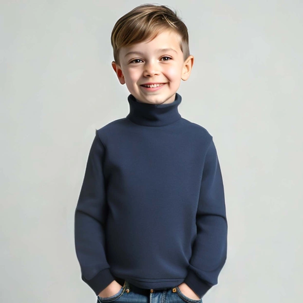 Дитячий гольф для хлопчика, р.104-164 см, футер з еластаном, синій фото Татошка