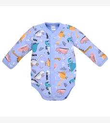 Боди для мальчика, 62-74 см, футер 100% хлопок, голубая с принтом фото на tatoshka.ua