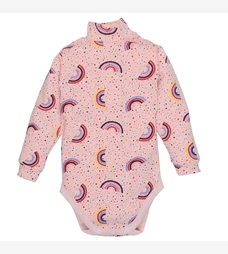 Дитяче боді-гольф з довгим рукавом для дівчинки, р. 74-104см, інтерлок з начісом, рожеве фото на tatoshka.ua