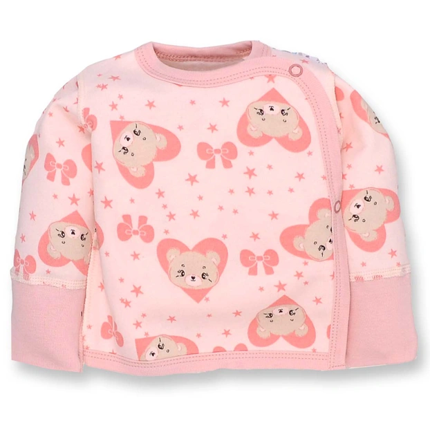 Льоля для дівчинки, 56-62 см, футер з начісом, рожева з принтом фото Татошка