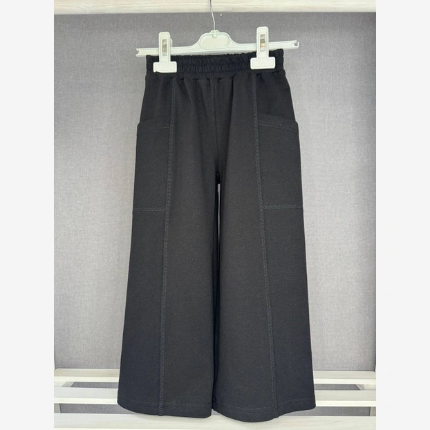 Дитячі штани уні, р.104-140 см, футер, чорні фото Татошка