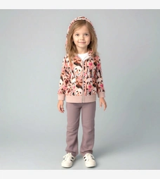 Комплект дитячий для дівчинки, р.98-110 см, тринитка підчос, рожевий з принтом фото на tatoshka.ua