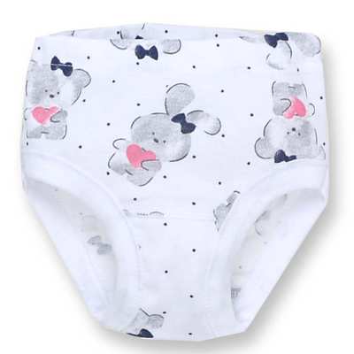 Труси класичні для дівчинки, 98-116см, Рібана, білий з принтом