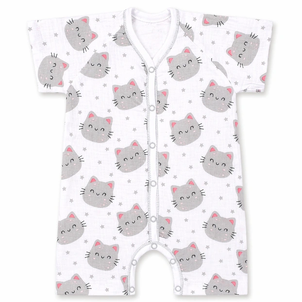 Пісочник для дівчинки, 62-74см, муслін 100% бавовна, білий з принтом фото Татошка